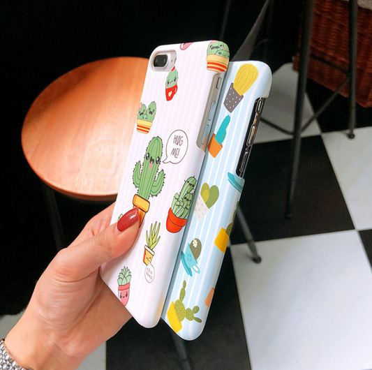 Funda Cactus Verde para iPhone Plus - Diseño Floral y Animal Mate - Image 2