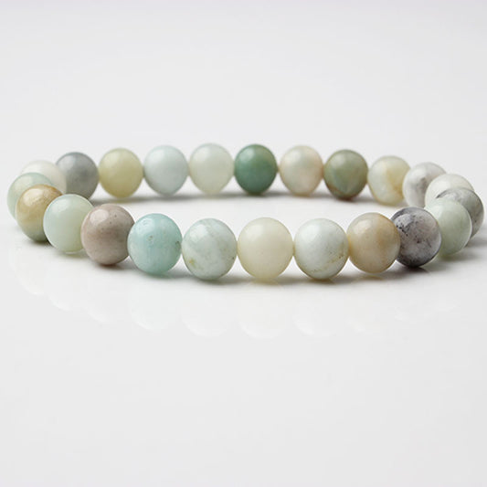 Pulsera de Energía Curativa Natural Extensible Pulida para Hombre