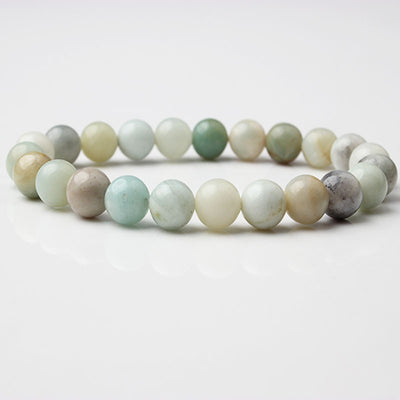 Pulsera de Energía Curativa Natural Extensible Pulida para Hombre
