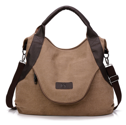 Bolsa de Lona Vintage Minimalista - Bandolera Retro para Mujer