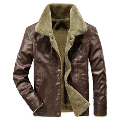 Chaqueta de Cuero Velvet Impermeable y Cortavientos para Hombre Talla Grande - Image 13