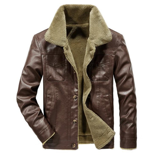 Chaqueta de Cuero Velvet Impermeable y Cortavientos para Hombre Talla Grande - Image 13