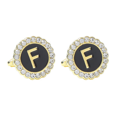 Gemelos Franceses de Diamante Redondo con 26 Letras para Hombre - Image 11