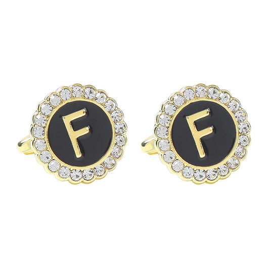 Gemelos Franceses de Diamante Redondo con 26 Letras para Hombre - Image 11