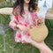 Blusa Vintage Cuello Muñeca Manga Abullonada - Modelo Holgado Verano