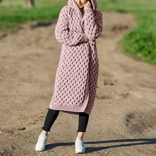Cardigan Tejido Grueso con Capucha para Invierno Mujer - Image 13