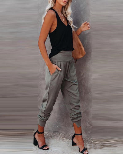 Pantalones Casuales de Cintura Alta para Mujer - Image 4