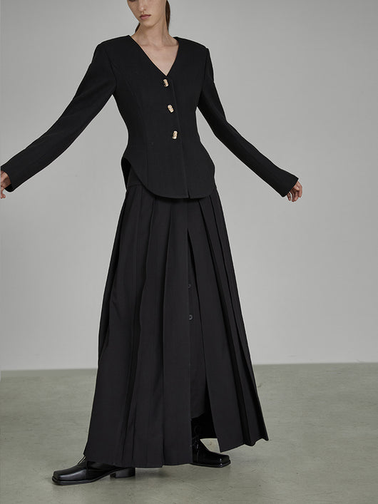 Blazer Cropped Negro con Hombreras Estilizadas - Image 11