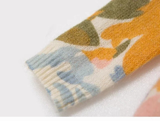 Suéter Tejido Estampado en Contraste de Colores - Diseño Artístico Femenino - Image 10