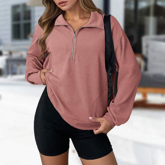Suéter con Solapa Oversize de Cierre para Mujer - Image 14