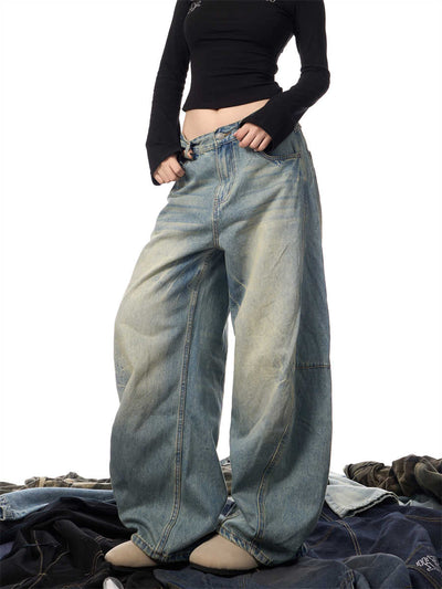 Pantalones Vaqueros Sueltos Desgastados con Efecto Vintage Mujer - Image 4