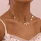 Clover Butterfly Pendant Necklace Women Golden
