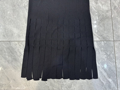 Vestido Tejido Patchwork con Dobladillo de Borlas - Diseño Slim Hueco - Image 8