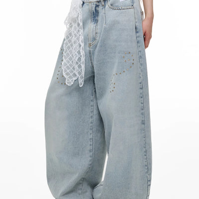 Jeans de Trabajo Pesado para Mujer con Detalles Vintage Estampados - Image 2