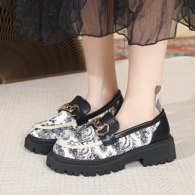 Mocasines Plataforma Plus Size con Cadena Dorada - Estilo Nacional Elegante - Image 2