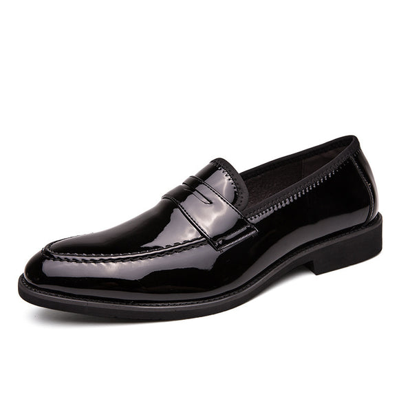 Zapatos de Cuero Ejecutivos Hombre - Diseño Mocasín Brillante Premium
