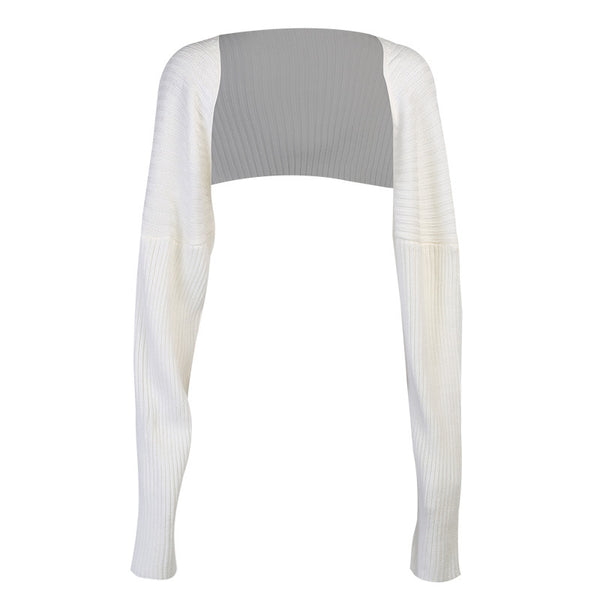 Suéter Abrigo Liso de Manga Larga Elegante