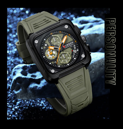 Reloj de Pulsera Cuadrado Multifunción con Seis Agujas para Hombre - Image 22