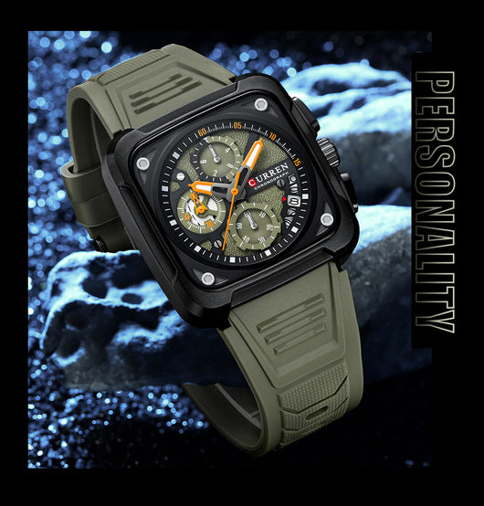 Reloj de Pulsera Cuadrado Multifunción con Seis Agujas para Hombre - Image 22