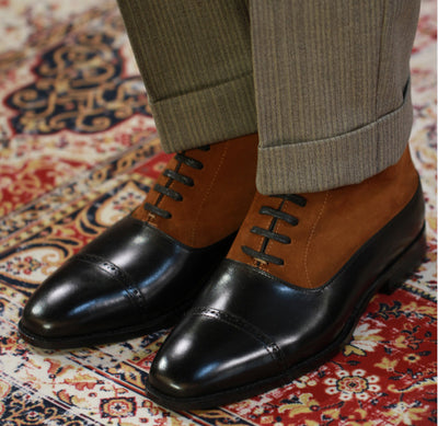 Zapatos de Cuero Premium con Diseño Triarticulado y Bloques de Color para Hombre
