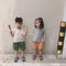 Chaleco Infantil Coreano Verano Algodón y Lino Rayas Verticales Abertura Trasera