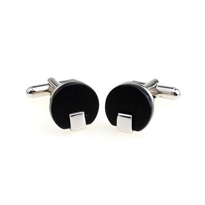 Gemelos Redondos de Ónice Negro para Hombre - Image 5