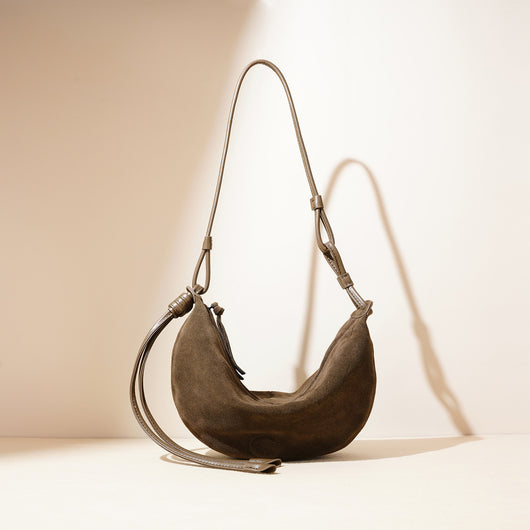 Bolso Bandolera Retro Media Luna en Cuero Oveja - Image 7