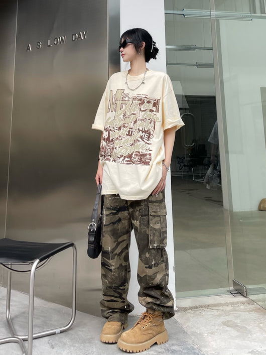 Camiseta Hombre Estampado Graffiti Vintage - Image 4