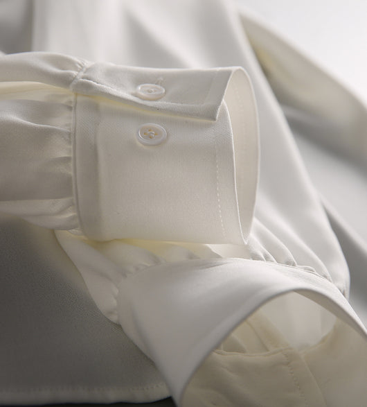 Blusa Profesional de Encaje y Gasa Elegante y Minimalista - Image 18