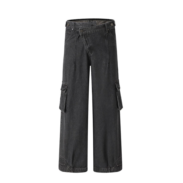 Jeans de Trabajo Oversize con Abertura Oblicua Retro Deconstruido - Image 6