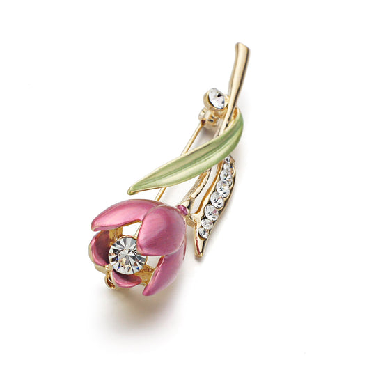 Broche de Diamante con Diseño de Tulipán - Image 11
