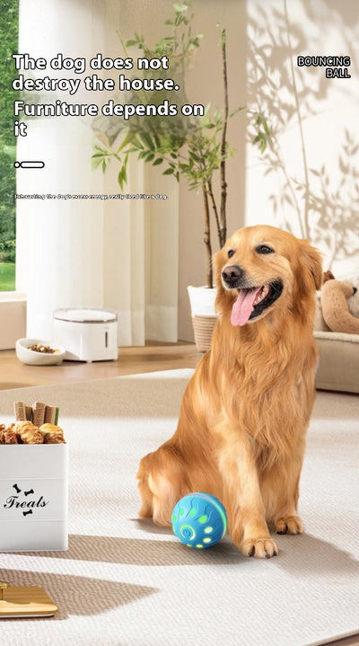 Orange-red automatic pet toy ball with a textured surface and a power button, designed for dogs. - Image 22