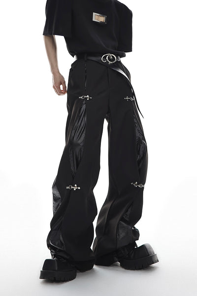 Pantalones Casuales para Hombre con Botones Metálicos y Diseño Patchwork - Image 14