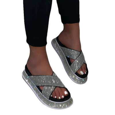 Sandalias Plataforma Mujer Verano con Strass Talla Grande - Image 3