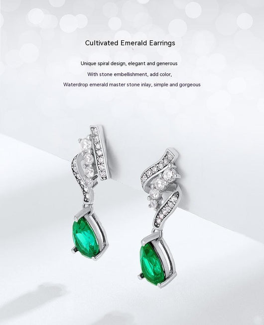 Aretes de Plata S925 con Esmeralda para Mujer - Image 9