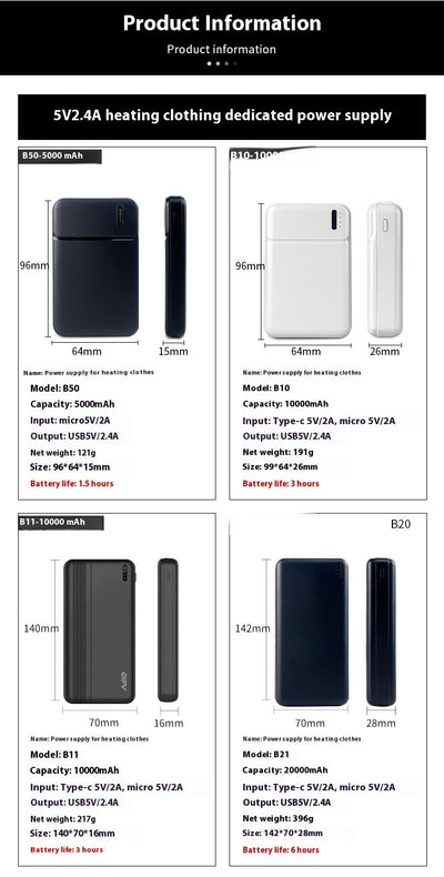 Batería Portátil con Tecnología de Calefacción para Ropa - Image 18