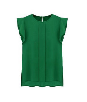 Blusa Chifón Cuello Redondo con Mangas Volantes - Image 12