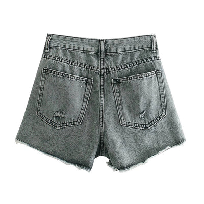 Shorts de Mezclilla Rotos Cintura Alta para Mujer - Image 8