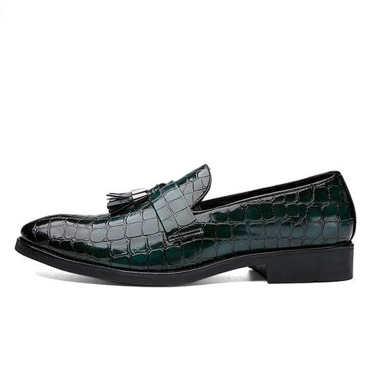 Zapatos de Cuero con Patrón Serpiente y Punta Afilada - Estilo Vintage - Image 2