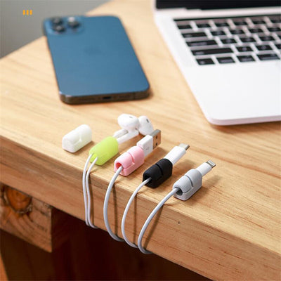 Organizador de Cables Silicona con Clips de Sujeción y Protector USB - Image 3
