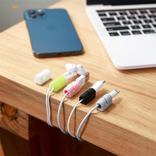 Organizador de Cables Silicona con Clips de Sujeción y Protector USB - Image 3