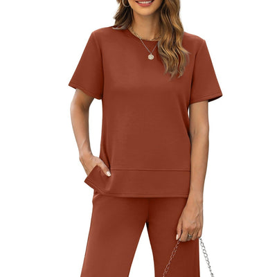 Blusa Suelta de Cuello Redondo Manga Corta para Mujer - Image 10