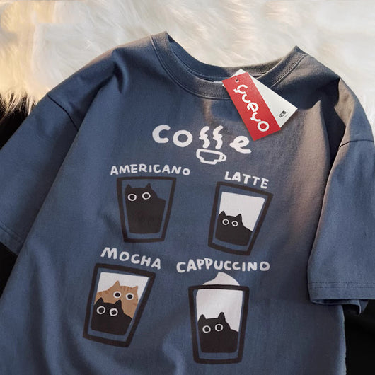Camiseta de Manga Corta Flocking Milk Coffee para Hombre - Image 4