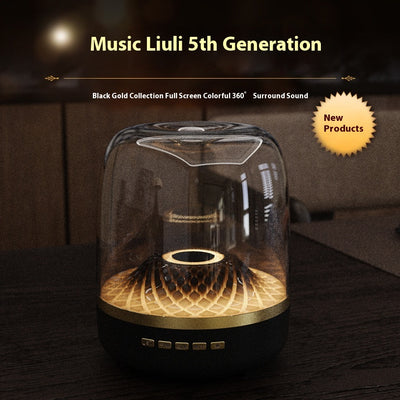Subwoofer de Escritorio Bluetooth Negro y Oro - Image 2