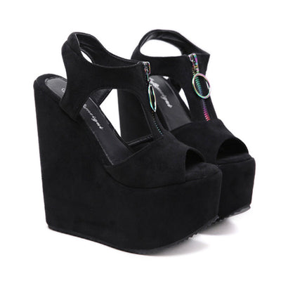 Sandalias Cuña Plataforma con Cierre de Cremallera para Mujer - Image 2