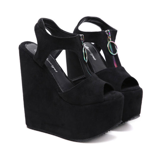 Sandalias Cuña Plataforma con Cierre de Cremallera para Mujer - Image 2