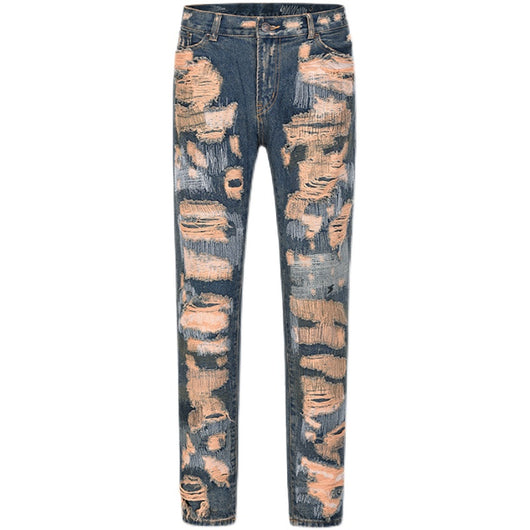 Jeans Rectos Vintage Desgastados con Roturas Personalizables para Hombre - Image 11