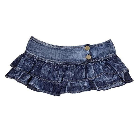 Minifalda Denim Ajustada Baja con Shorts de Seguridad - Image 8