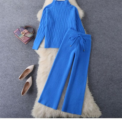 Conjunto de Dos Piezas: Suéter Tejido Elegante y Pantalón Ancho - Image 11