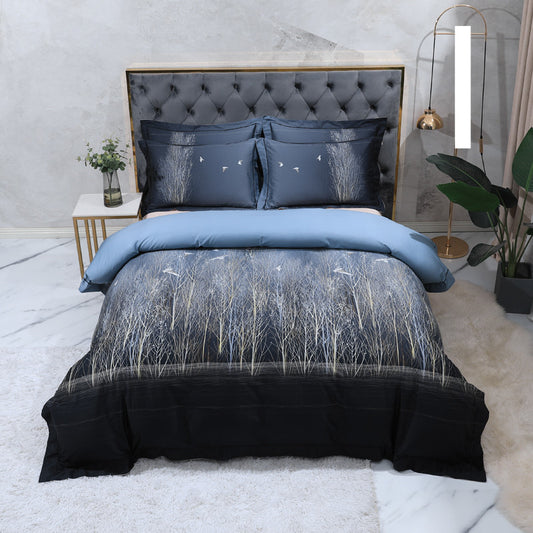 Juego de Sábanas Estampado Pavo Real en Algodón Satinado Premium